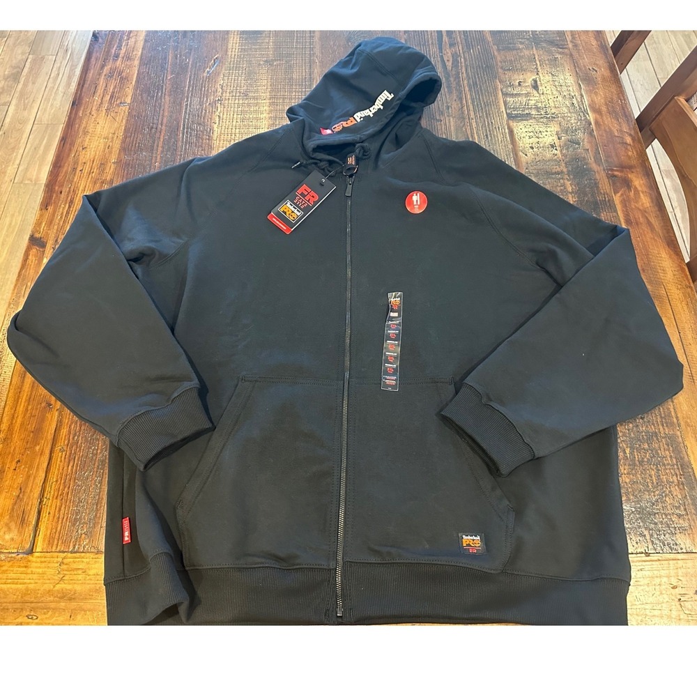 Timberland PRO Mens FR Flame Resistant Full Zip Hoodie Black 3XL Tall TB0A1VAK00